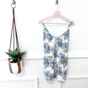 For Love & Lemons Blue Green Floral Mini Slip Dress Size XS
